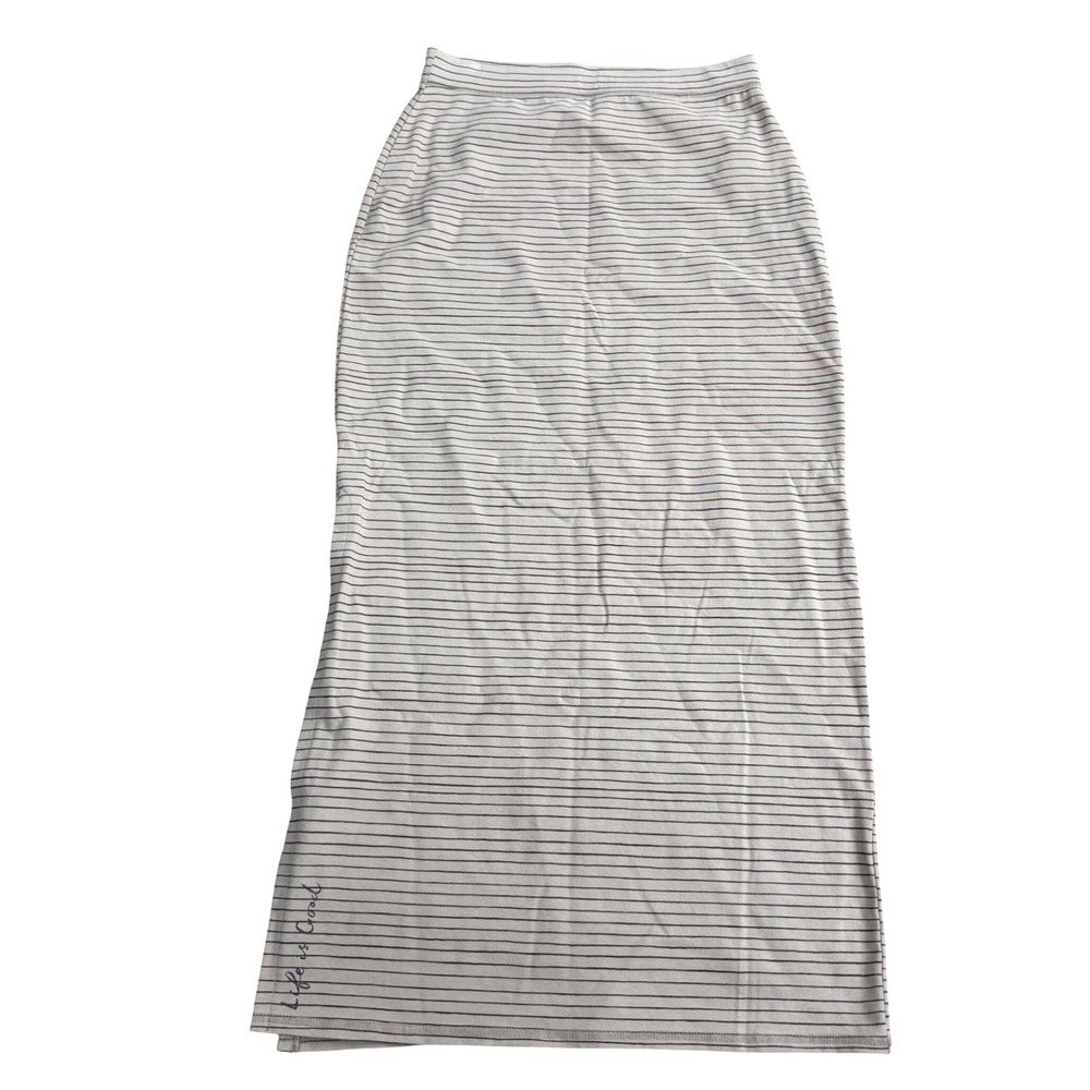 Life is Good Striped Maxi Skirt Women XS Tan Boho Travel Vacation Casual